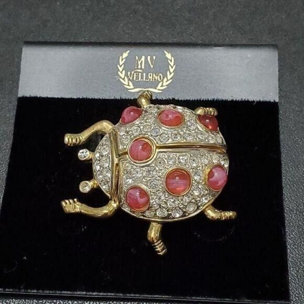 MV Vellano gold tone ladybug brooch